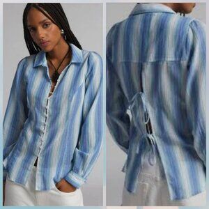 BDG Maddison Breezy Tie-Back Shirt Relaxed Button Down Size Medium